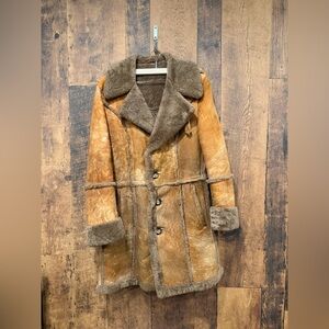 Vintage portobello sherling sheepskin jacket Marlboro man size 38